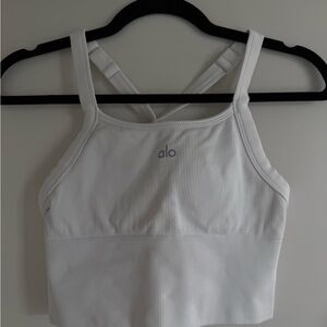 Alo Seamless Ribbed Favorite Bra Tank - White